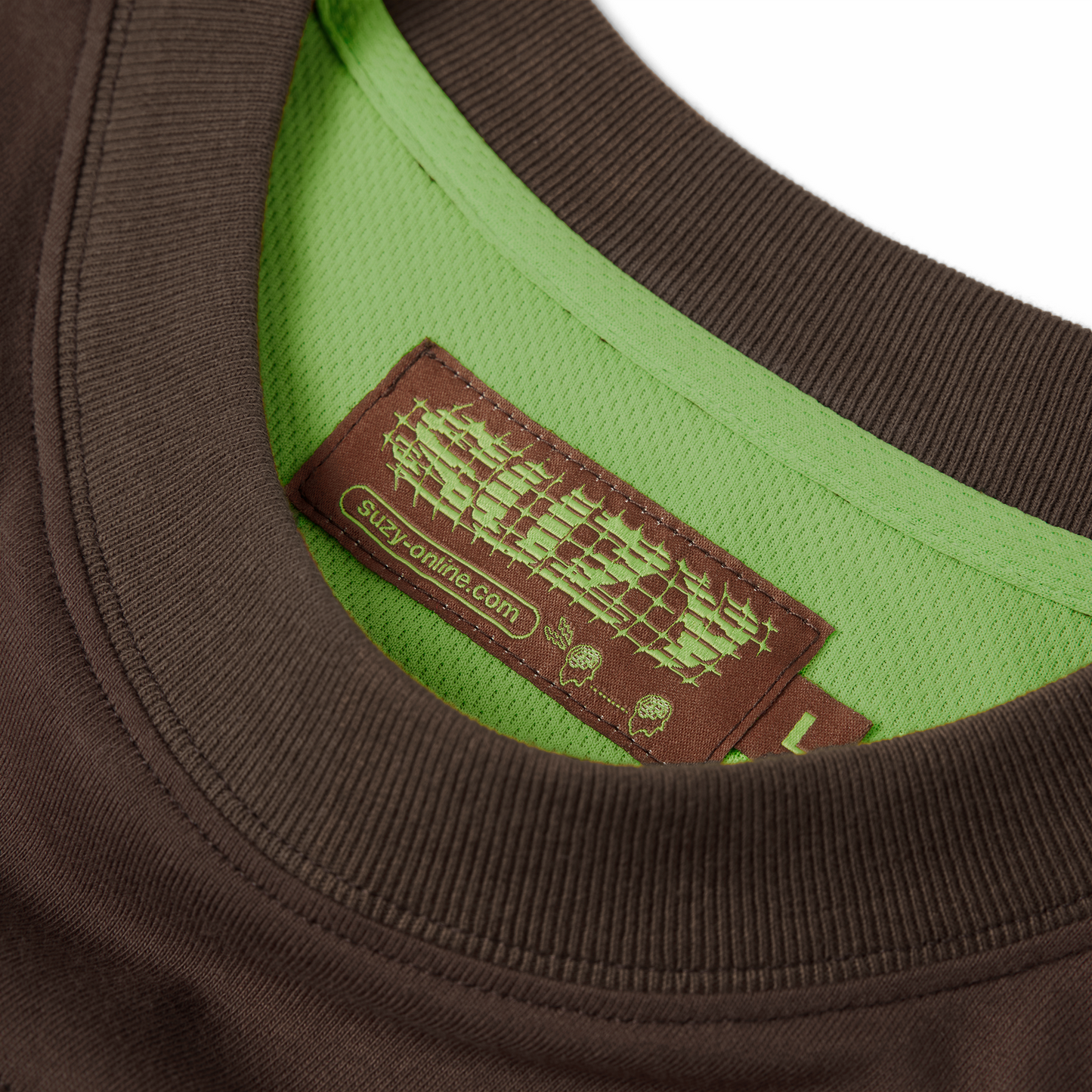 piping t-shirt — brown
