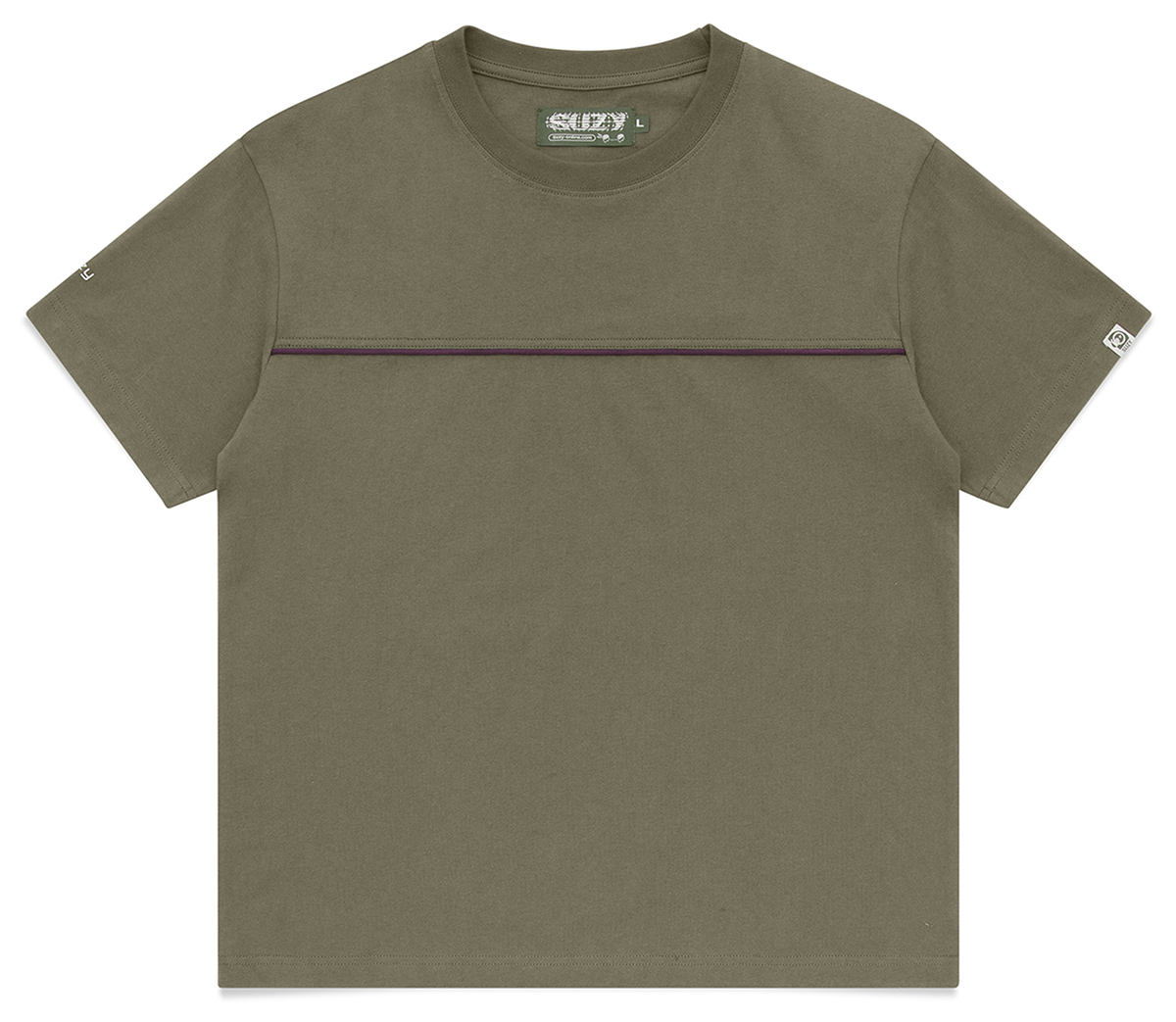 piping t-shirt — olive
