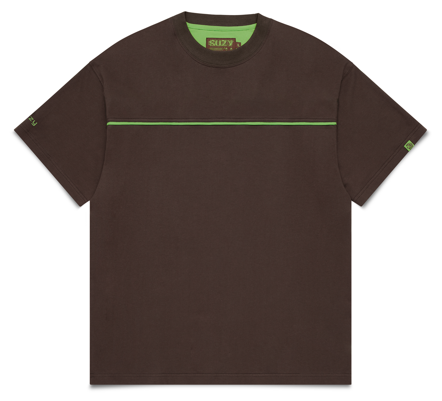 piping t-shirt — brown
