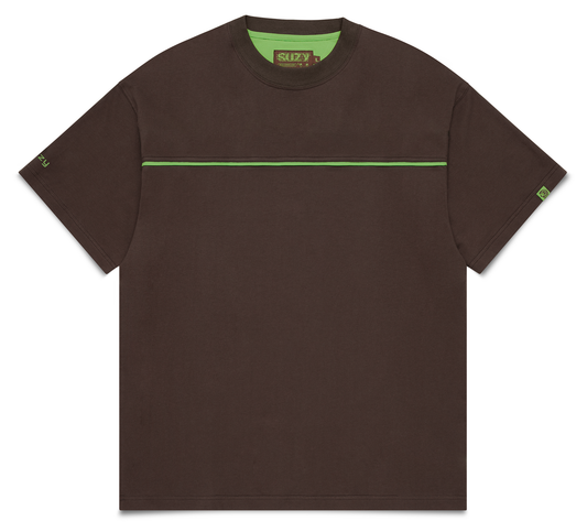 piping t-shirt — brown